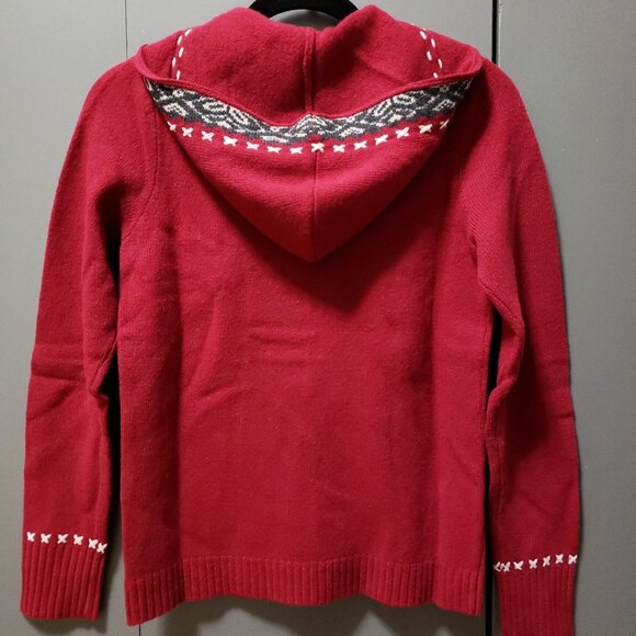 VTG Eddie Bauer Collectibles 100% Lambswool Hooded Zip Cardigan - Picture 2 of 8